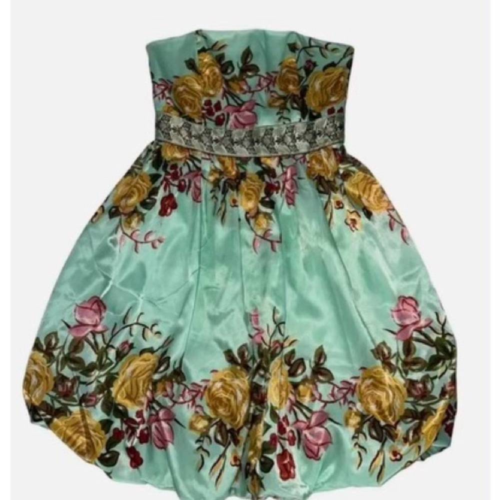 Forever 21 Floral Strapless Mini Dress